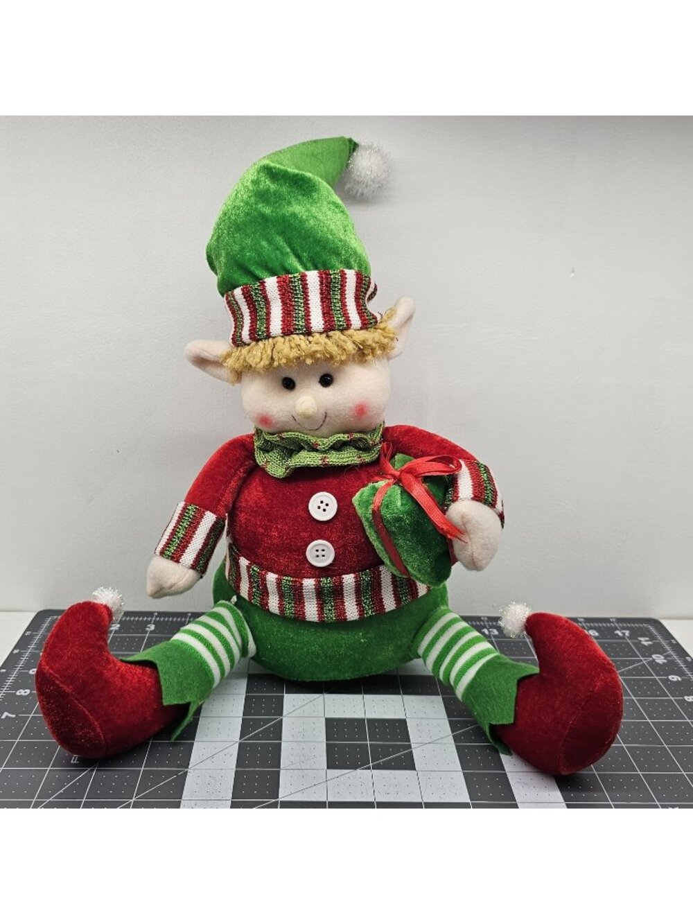 Hobby Lobby Plush Elf Shelf Sitter Christmas Holiday Red Green Hat Decor